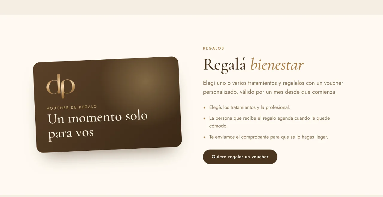 Regalos. Voucher personalizado para regalar bienestar.