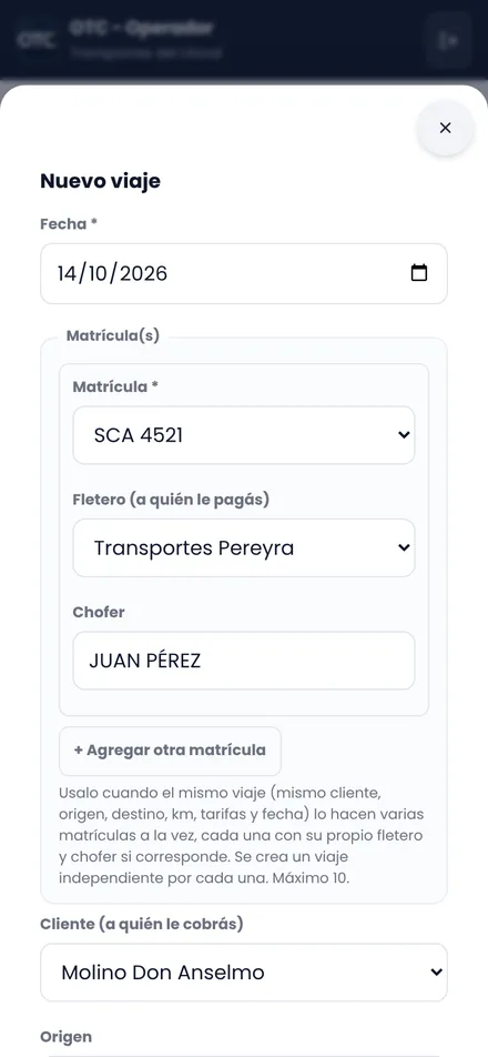 Cargar un viaje